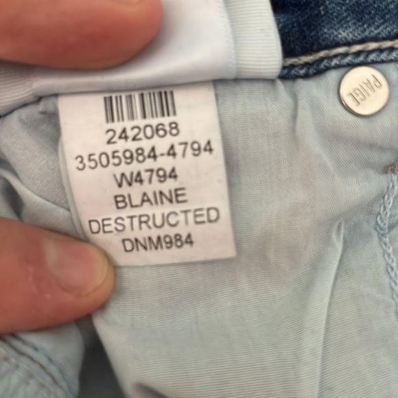 Paige Bridgette straight leg jeans with blown out knee - Picture 12 of 14